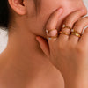 Wholesale Simple Geometric Style 18K Real Gold Plated Stainless Steel Fashion Ring For Women