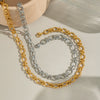 Wholesale Simple Geometric Texture Titanium Steel Chain Necklace For Girls With Pvd Vacuum Real Gold Electroplating