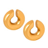 Wholesale Simple Geometric Titanium Steel Ear Clip Earrings For Women With Electroplating Treatment