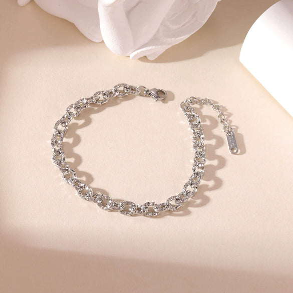 Wholesale Simple Geometric Titanium Steel Electroplated Cuban Chain Bracelet Unisex Hand Jewelry
