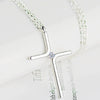 Wholesale Simple Geometric Titanium Steel Gold Inlaid Cross Pendant Water Wave Chain Unisex Necklace
