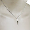 Wholesale Simple Geometric Titanium Steel Gold Inlaid Cross Pendant Water Wave Chain Unisex Necklace