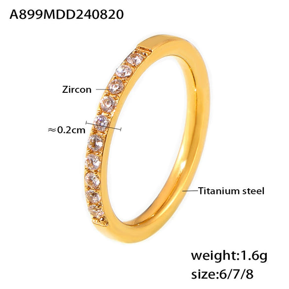 Wholesale Simple Geometric 316L Stainless Steel 18K Gold Plated Pvd Ring For Women