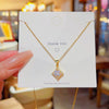 Wholesale Simple Geometric Titanium Steel Pendant Necklace With Inlaid Zircon For Women