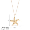 Wholesale Simple Geometric Titanium Steel Starfish Pendant Necklace With Electroplating For Women