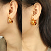 Wholesale Simple Geometric 316L Stainless Steel Thick Cylindrical Hollow Electroplated Women's Earrings Jewelry