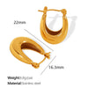 Wholesale Simple Geometric 316L Stainless Steel Thick Cylindrical Hollow Electroplated Women's Earrings Jewelry