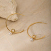 Wholesale Simple Geometric Twisted Cshaped Goldplated Stainless Steel Earrings For Girls