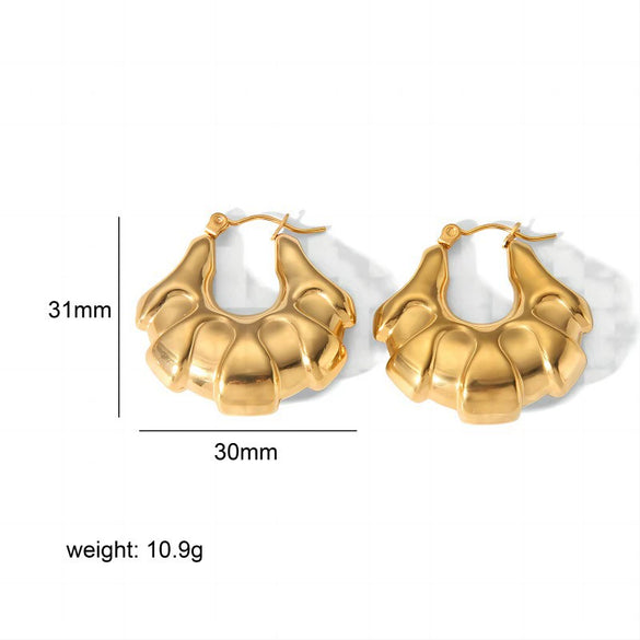 Wholesale Simple Geometric Ushape Stainless Steel Electroplated Earrings For Women