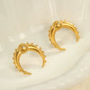 Wholesale Simple Geometric Ushaped Stainless Steel 18K Gold Plated Moon Horn Earrings