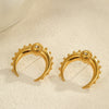 Wholesale Simple Geometric Ushaped Stainless Steel 18K Gold Plated Moon Horn Earrings