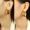 Wholesale Simple Geometric Ushaped 316L Stainless Steel Electroplated Earrings For Women