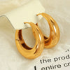 Wholesale Simple Geometric Ushaped 316L Stainless Steel Electroplated Earrings For Women