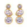 Wholesale Simple Geometric Water Drops Inlaid Zircon Stainless Steel Electroplated 18K Gold Antiallergy Women's Earrings