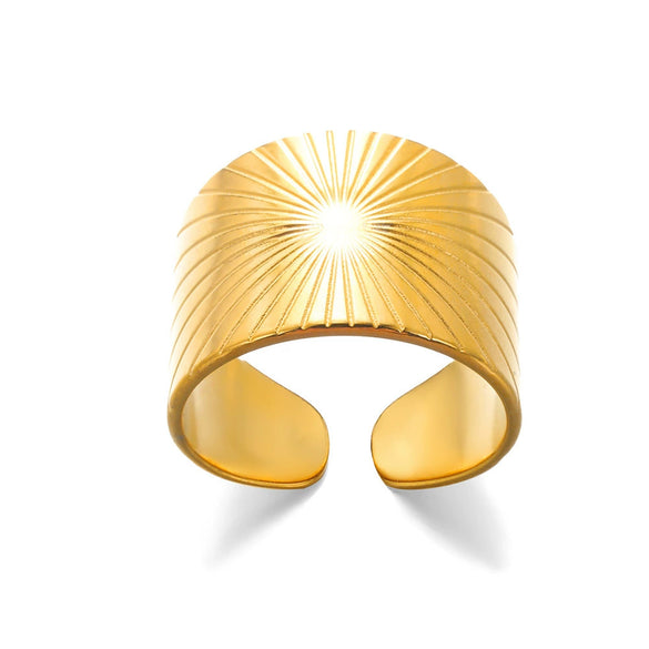 Wholesale Simple Geometric Widesided Stainless Steel Electroplated Ring For Men And Women Couples