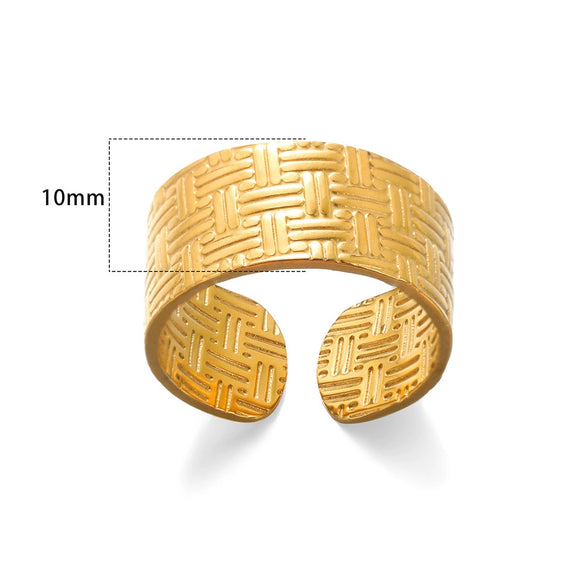 Wholesale Simple Geometric Widesided Stainless Steel Electroplated Ring For Men And Women Couples