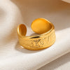 Wholesale Simple Geometric Widesided Stainless Steel Electroplated Ring For Men And Women Couples