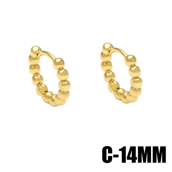 Wholesale Simple Geometric Zircon Earrings Copper Fashion Style