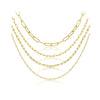 Wholesale Simple Gold Stacked Belt All Match 925 Sterling Silver Gold Plated Clavicle Necklace With Geometric Style