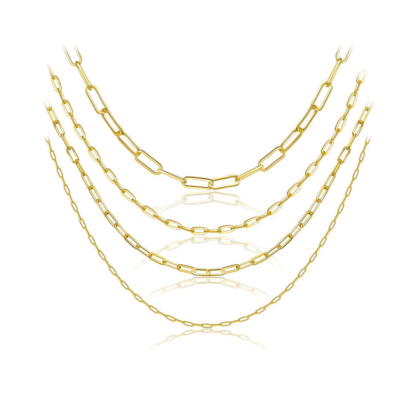 Wholesale Simple Gold Stacked Belt All Match 925 Sterling Silver Gold Plated Clavicle Necklace With Geometric Style