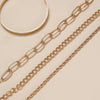Wholesale Simple Gold Thick Chain Bracelet Set Alloy Geometric Stacking Style Electroplated 4Piece Unisex Bracelet Set