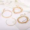 Wholesale Simple Golden Wide Open 4Piece Set Alloy Bracelet Jewelry With Geometric Style And Electroplating Treatment