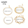 Wholesale Simple Golden Wide Open 4Piece Set Alloy Bracelet Jewelry With Geometric Style And Electroplating Treatment