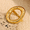 Wholesale Simple Hammer Patterned Geometric Stainless Steel 18K Gold Plated Irregular Ring For Women
