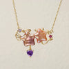 Wholesale Simple Heart Shape Copper Electroplated Clavicle Necklace Unisex