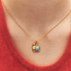 Wholesale Simple Heart Shape Electroplated Gold Color Retention Copper Pendant Necklace Clavicle Chain For Unisex