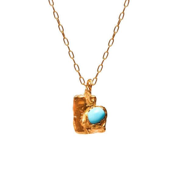 Wholesale Simple Heart Shape Electroplated Gold Color Retention Copper Pendant Necklace Clavicle Chain For Unisex