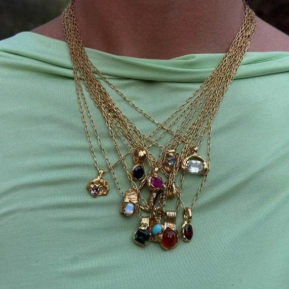 Wholesale Simple Heart Shape Electroplated Gold Color Retention Copper Pendant Necklace Clavicle Chain For Unisex