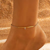 Wholesale Simple Heart Shape Stainless Steel Geometric Anklet For Women