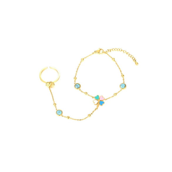 Wholesale Simple Heart Shape Stainless Steel Gold Plated Bracelet For Women