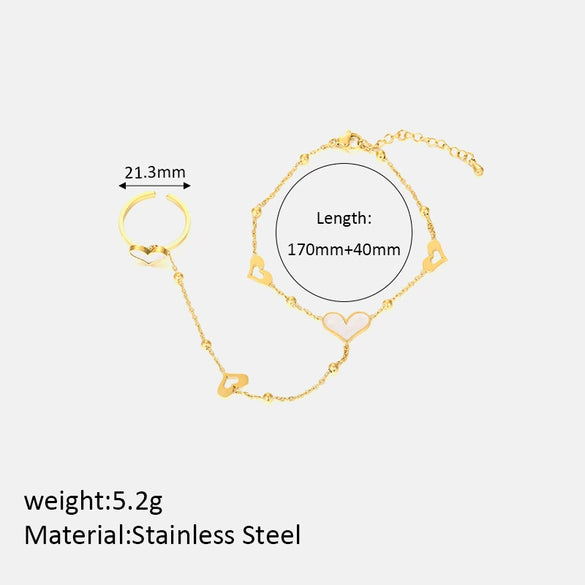 Wholesale Simple Heart Shape Stainless Steel Gold Plated Bracelet For Women