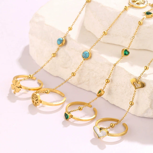 Wholesale Simple Heart Shape Stainless Steel Gold Plated Bracelet For Women