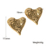Wholesale Simple Heart Shaped 18K Gold Plated Stainless Steel Earrings For Women