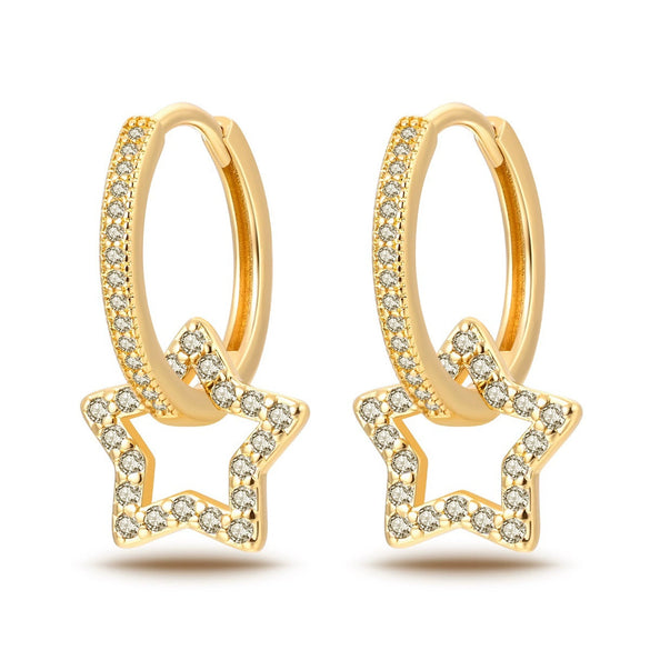 Wholesale Simple Heartshaped And Star Earrings Copper Silver Plated