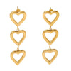 Wholesale Simple Heartshaped Stainless Steel Earrings With Long Tassel And Electroplating Design For Women