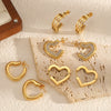 Wholesale Simple Heartshaped Titanium Steel And Stainless Steel Earrings For Women With Vacuum Real Gold Plating
