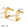 Wholesale Simple Heartshaped Titanium Steel And Stainless Steel Earrings For Women With Vacuum Real Gold Plating
