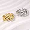 Wholesale Simple Heartshaped Titanium Steel Ring For Women Ins Style 18K Goldplated Electroplated Nonfading Open Ring