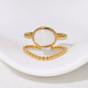 Wholesale Simple High End Geometric Stainless Steel Ring With Electroplating For Women