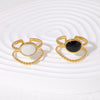 Wholesale Simple High End Geometric Stainless Steel Ring With Electroplating For Women