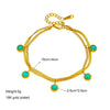 Wholesale Simple High Grade Round Beads Blue Pine Stone Pendant Double Layer Stacked Titanium Steel Bracelet With Geometric Pattern And Electroplating For Women