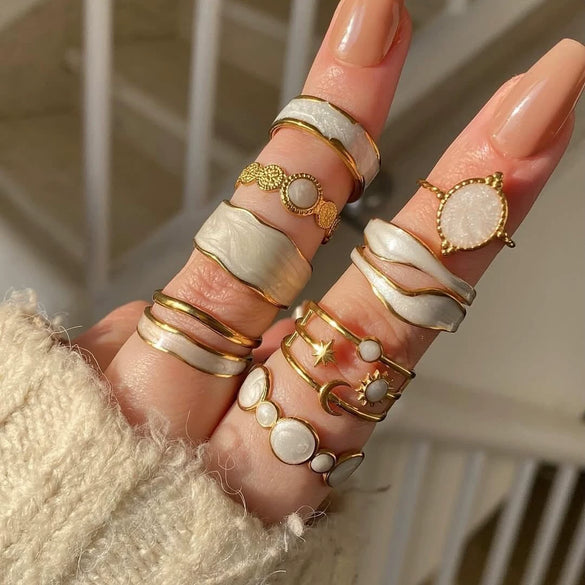 Wholesale Simple Highend Open Geometric Ring Stainless Steel Gold Plated For Women