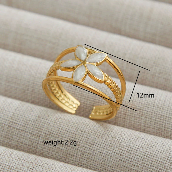 Wholesale Simple Highend Open Geometric Ring Stainless Steel Gold Plated For Women