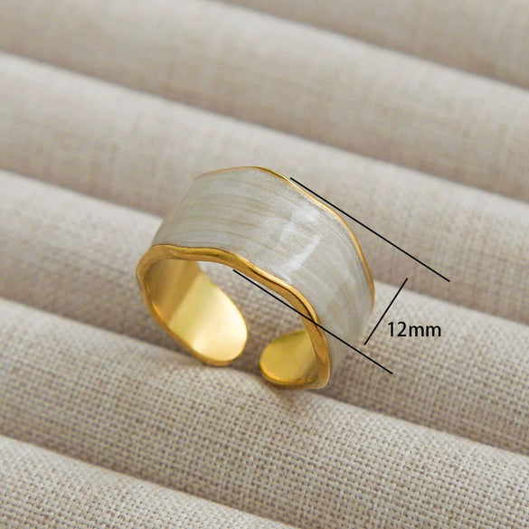 Wholesale Simple Highend Open Geometric Ring Stainless Steel Gold Plated For Women