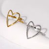Wholesale Simple Hollow Heartd Open Female Titanium Steel Ring With Electroplating