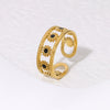 Wholesale Simple Hollow Sun Stainless Steel Electroplated 18K Gold Ring For Women